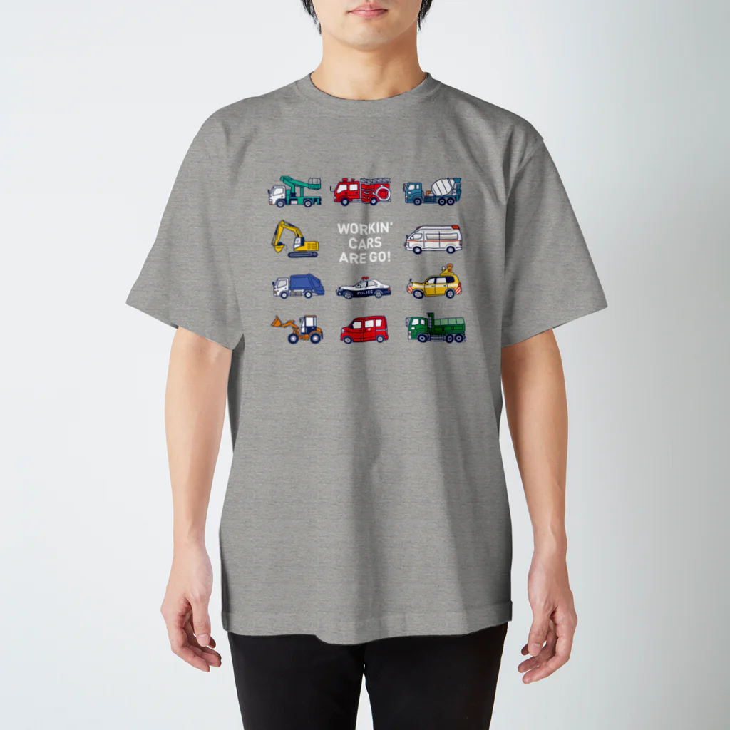 さはらそのこ｜イラストレーターのはたらく車11種　濃色 Regular Fit T-Shirt