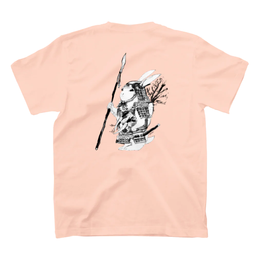ふくふく商店の２０２３年卯年干支「うさぎ武者」 Regular Fit T-Shirtの裏面