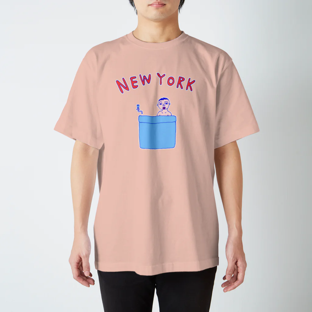 NIKORASU GOの＜ドラマ衣装着用デザイン＞ダジャレデザイン「にゅーよーく」＜NEWYORK＞＊このデザインがドラマあのキスの衣装に使われていた模様、松坂桃李さんがきてるのみたよお Regular Fit T-Shirt