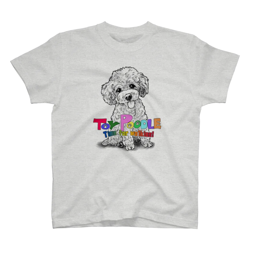 ＊国内正規品＊トイプードル ワンポイント Tシャツ オフホワイト Tシャツ 】 トイープードル ユニセックス ハイクオリティーT