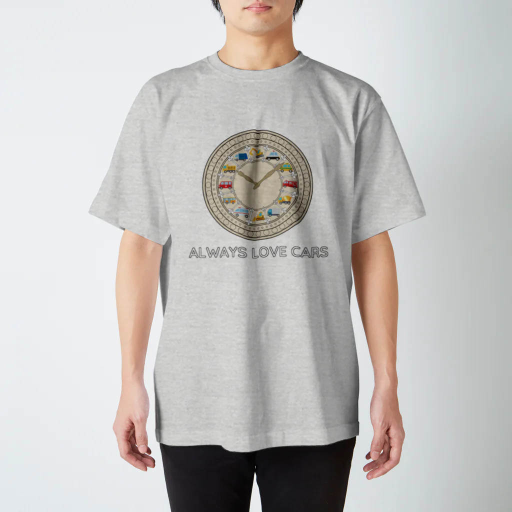 Always love carsののりもの 働くクルマ時計 Regular Fit T-Shirt