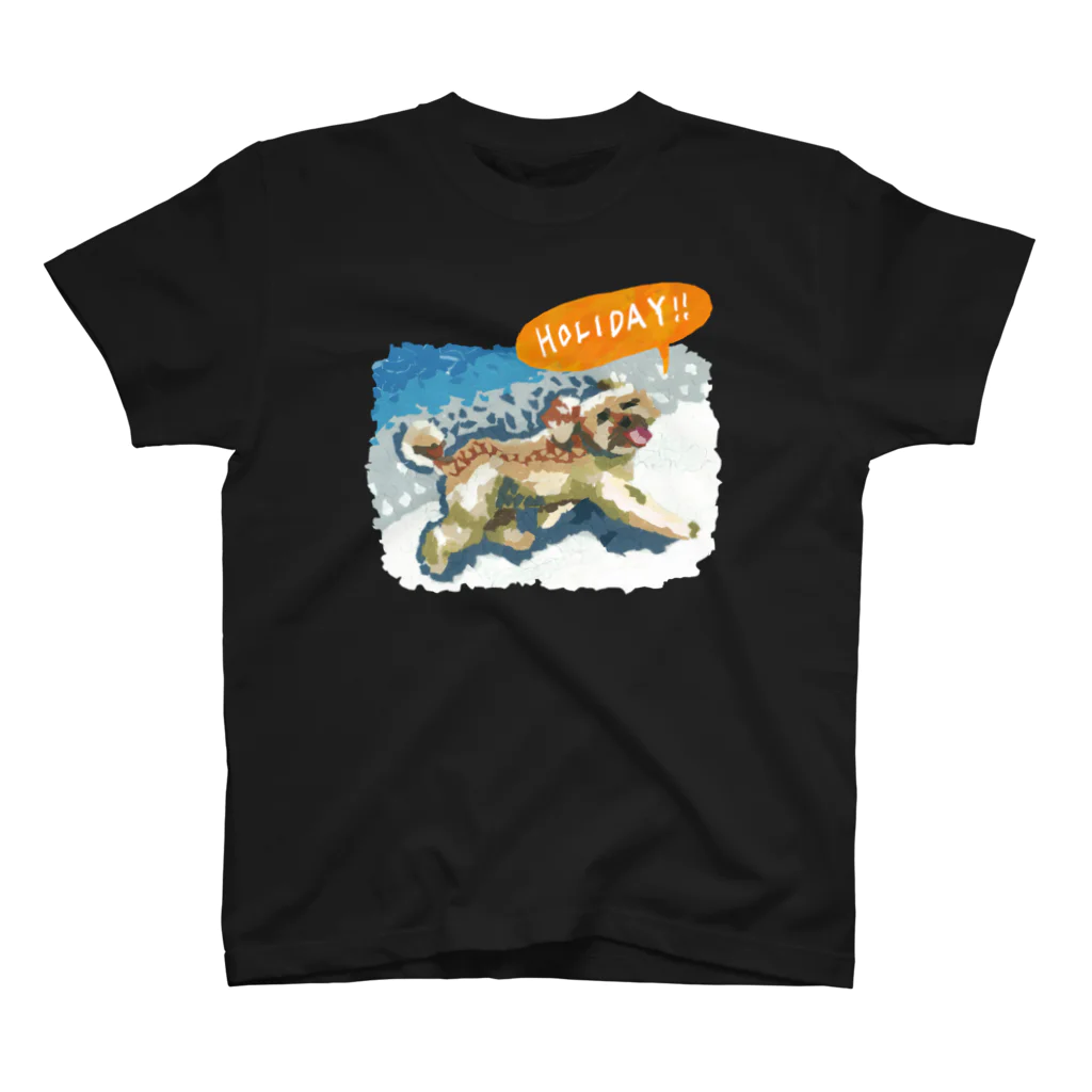 Yuhki | おばけのゆうき 公式オンラインショップのトイプードルのよものホリデー(ちぎり絵) Regular Fit T-Shirt