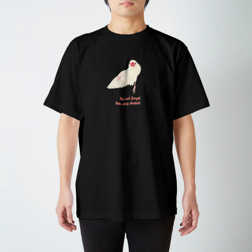 文鳥中心のDo not forget  the wing stretch!（ダーク用） Regular Fit T-Shirt