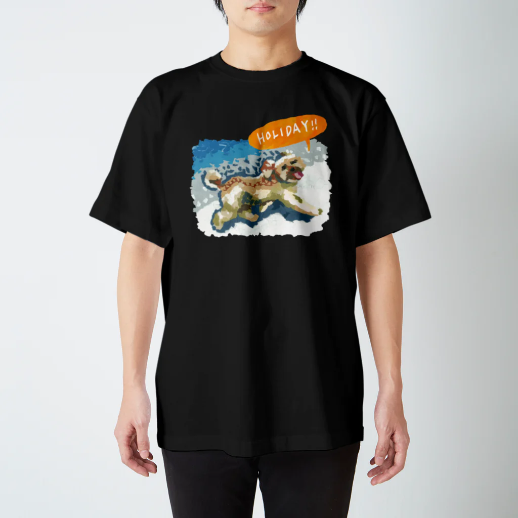 Yuhki | おばけのゆうき 公式オンラインショップのトイプードルのよものホリデー(ちぎり絵) Regular Fit T-Shirt