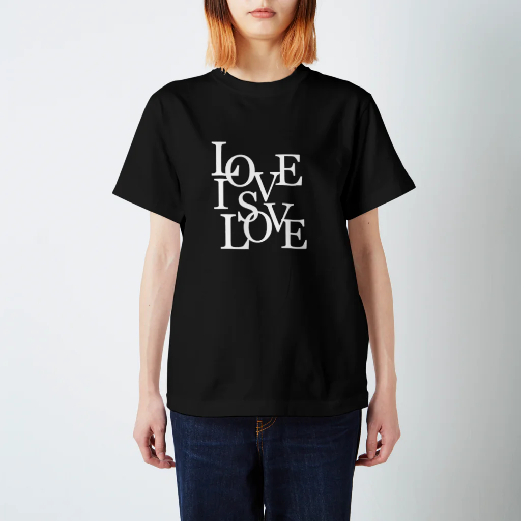 ゆるく主張するロゴ屋のLove is Love Tシャツ　ブラック Regular Fit T-Shirt