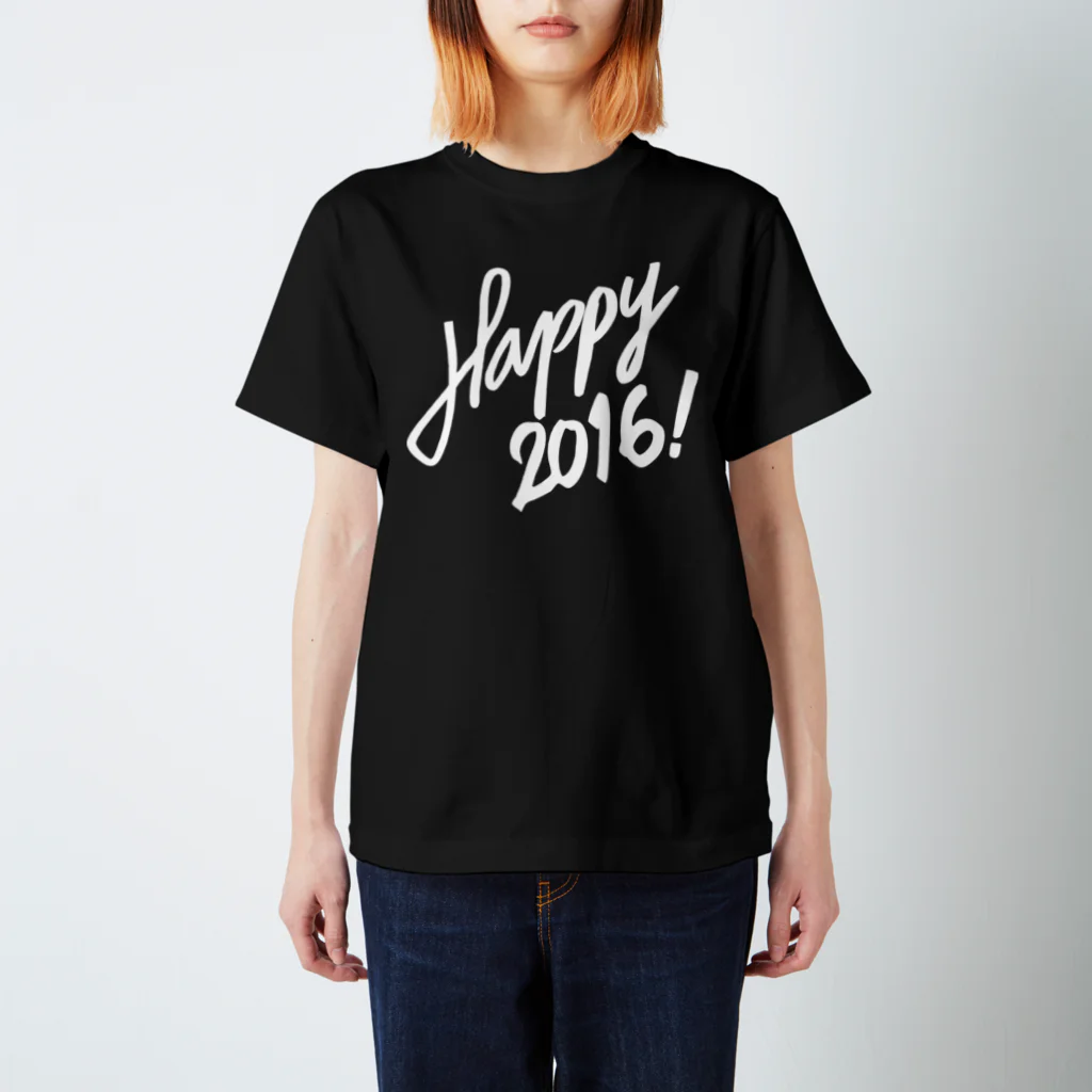 HAPPY 2016のHAPPY 2016正月 グッズ BLACK'n'WHITE Regular Fit T-Shirt