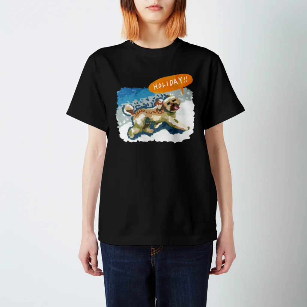 Yuhki | おばけのゆうき 公式オンラインショップのトイプードルのよものホリデー(ちぎり絵) Regular Fit T-Shirt