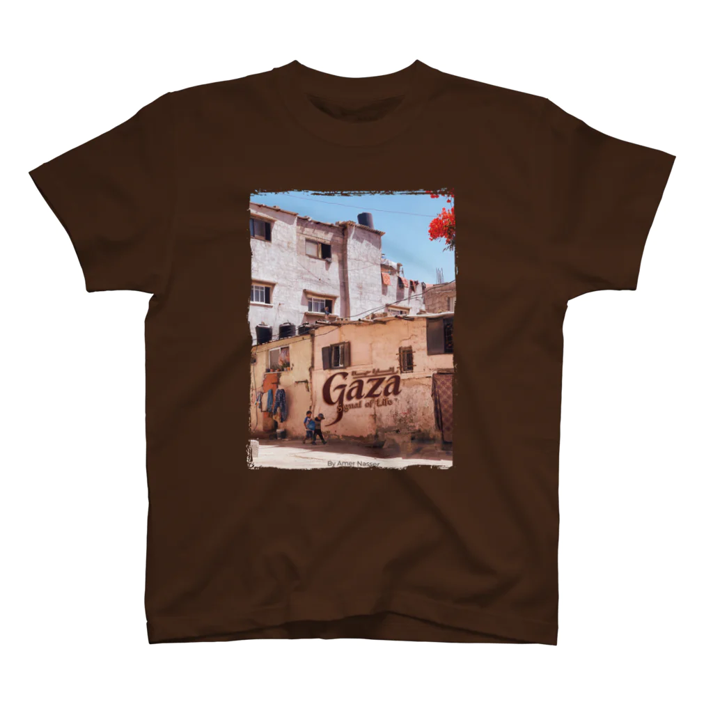Gaza. Signal of Life.jpの【Life Of The Camp】ロゴB／バック：無地 Regular Fit T-Shirt