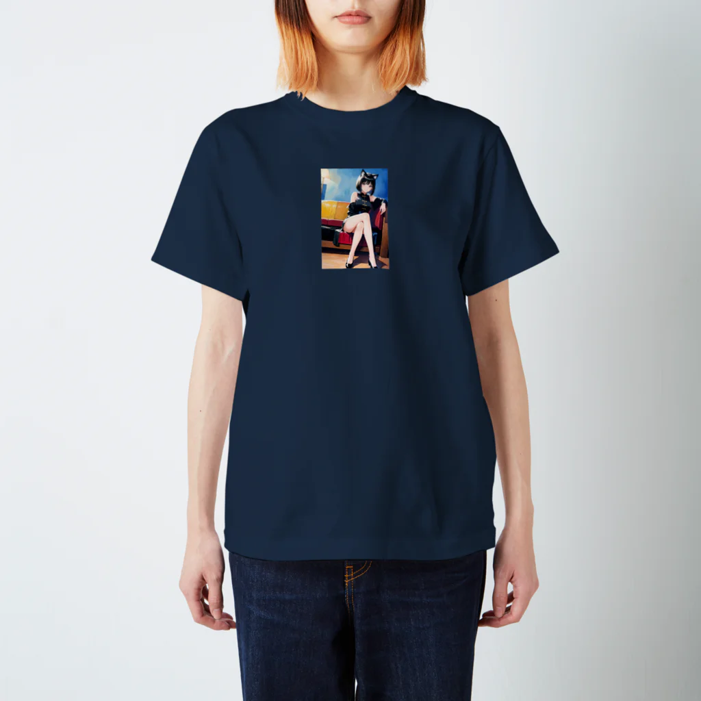 ネコ耳 SHOPのオトナのネコ耳チャイナドレス（ソファ） Regular Fit T-Shirt
