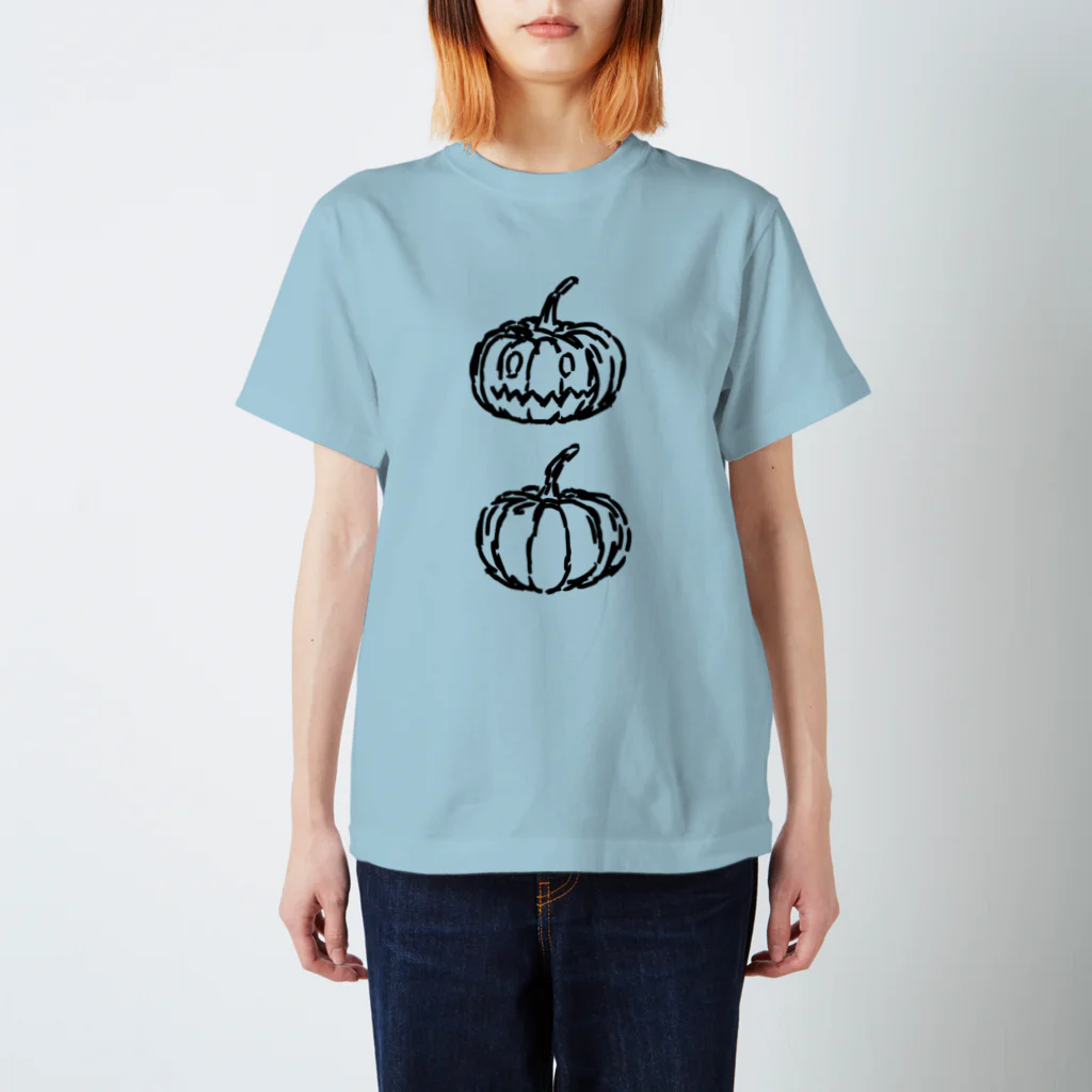 enoanoartsのパンプキンフェイス×２(bk) Regular Fit T-Shirt