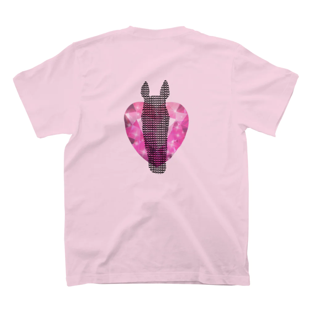 Blue Iris ﾌﾞﾙｰｱｲﾘｽのピンクハート Regular Fit T-Shirtの裏面