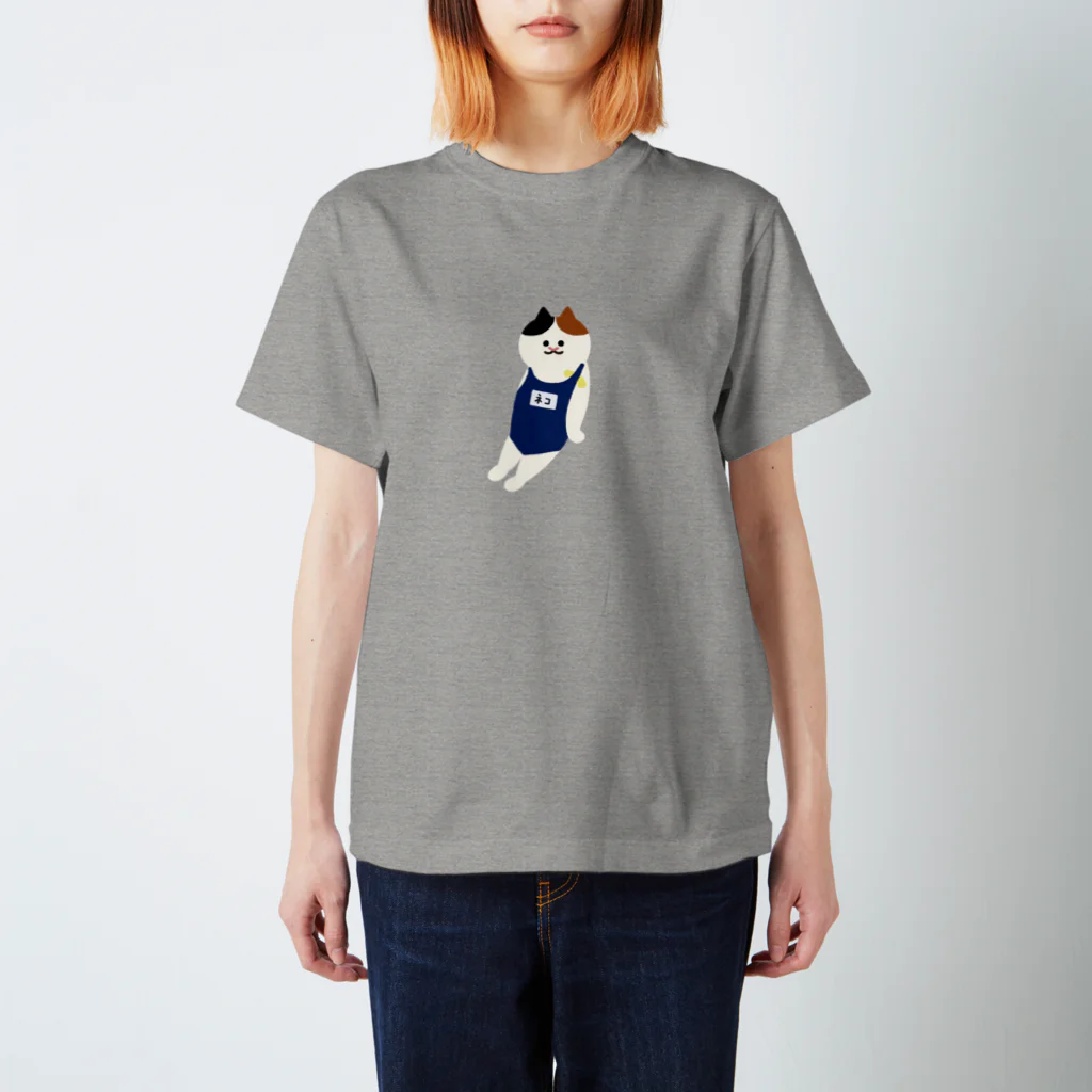 SUIMINグッズのお店の【中】スクール水着のねこ Regular Fit T-Shirt