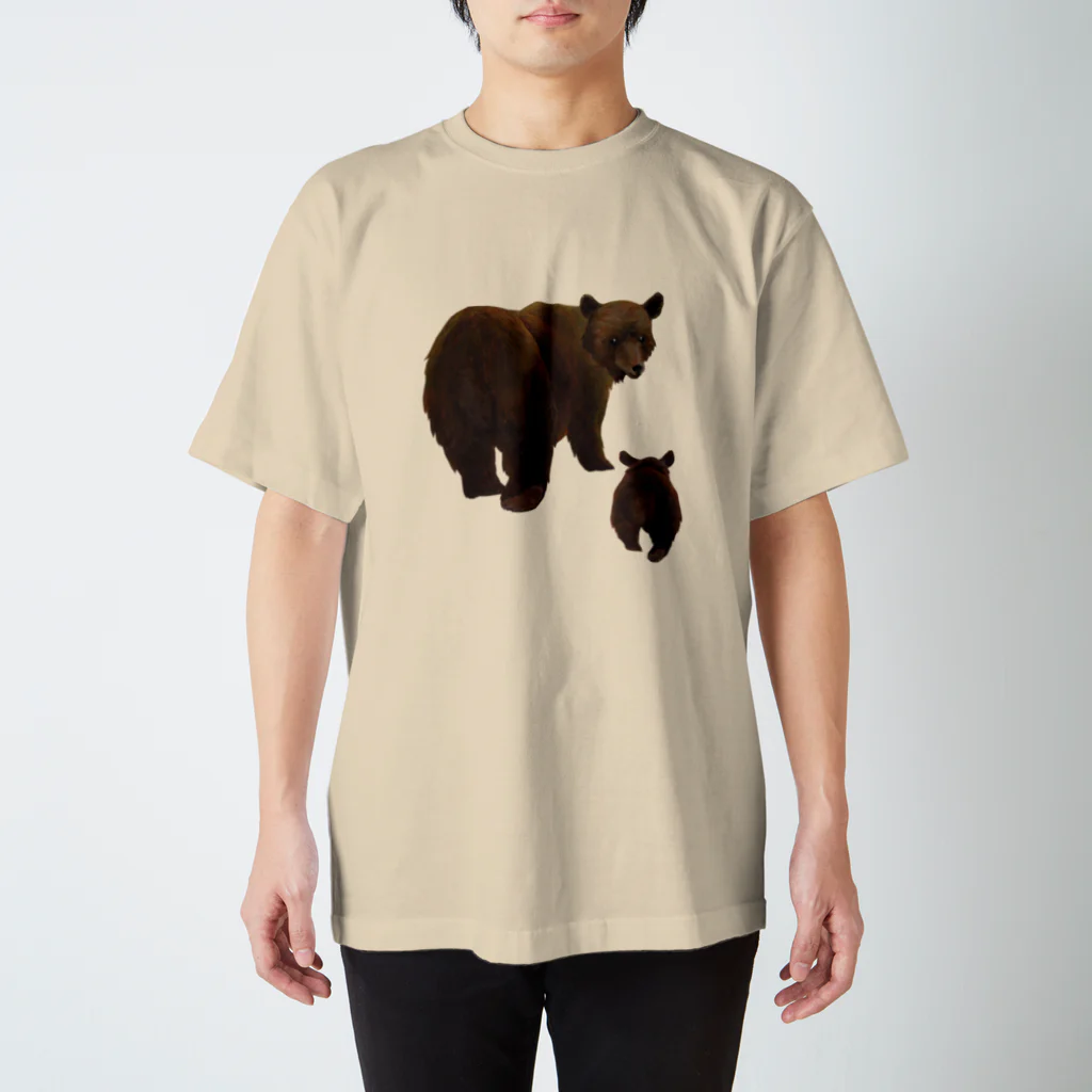 Makiko Goto goods storeの冬眠めざめのおやこヒグマ Regular Fit T-Shirt