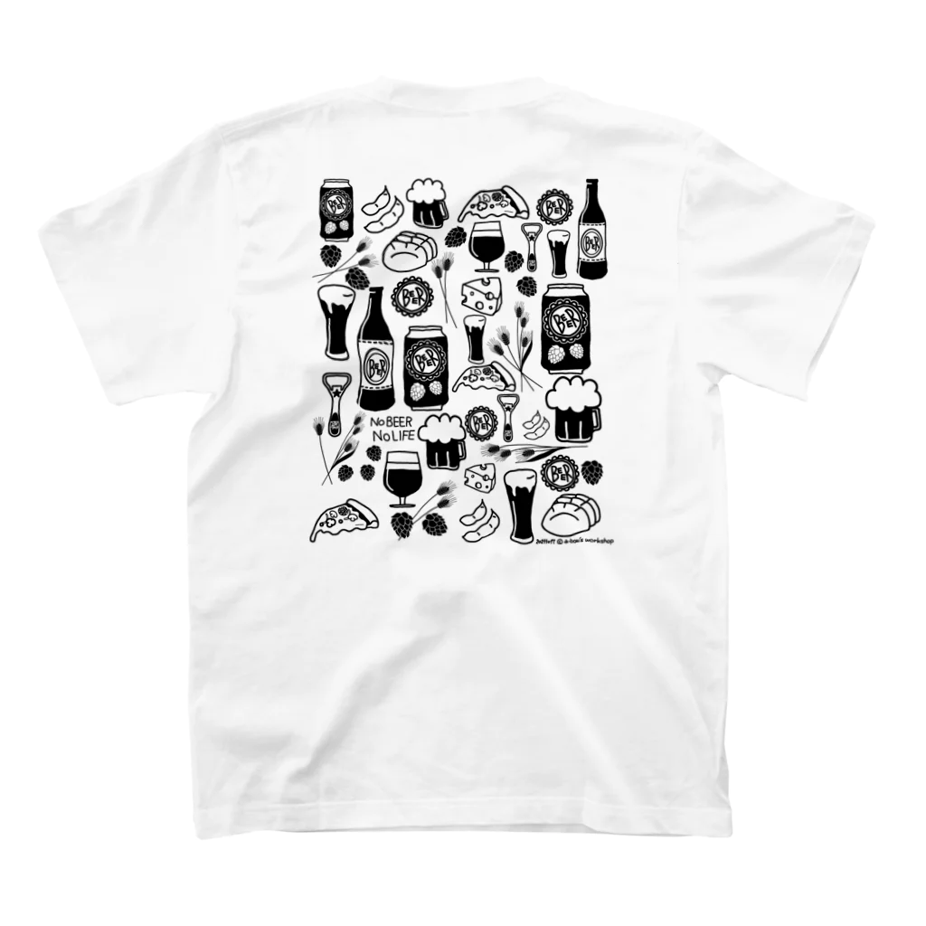 a-bow's workshop(あーぼぅズ ワークショップ)のNo  BEER No LIFE (バックプリント) Regular Fit T-Shirtの裏面