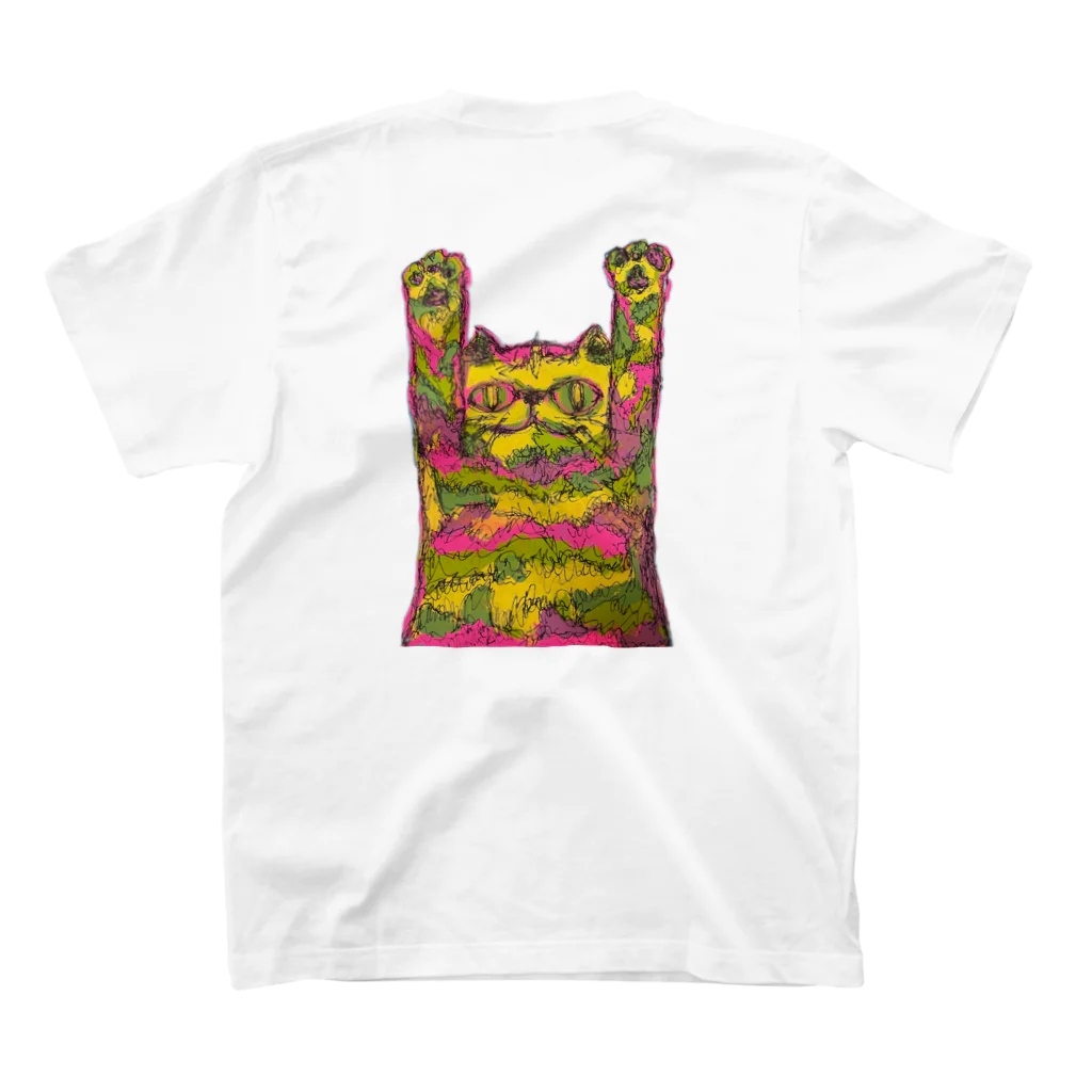 Green_artのhappy cat Regular Fit T-Shirtの裏面