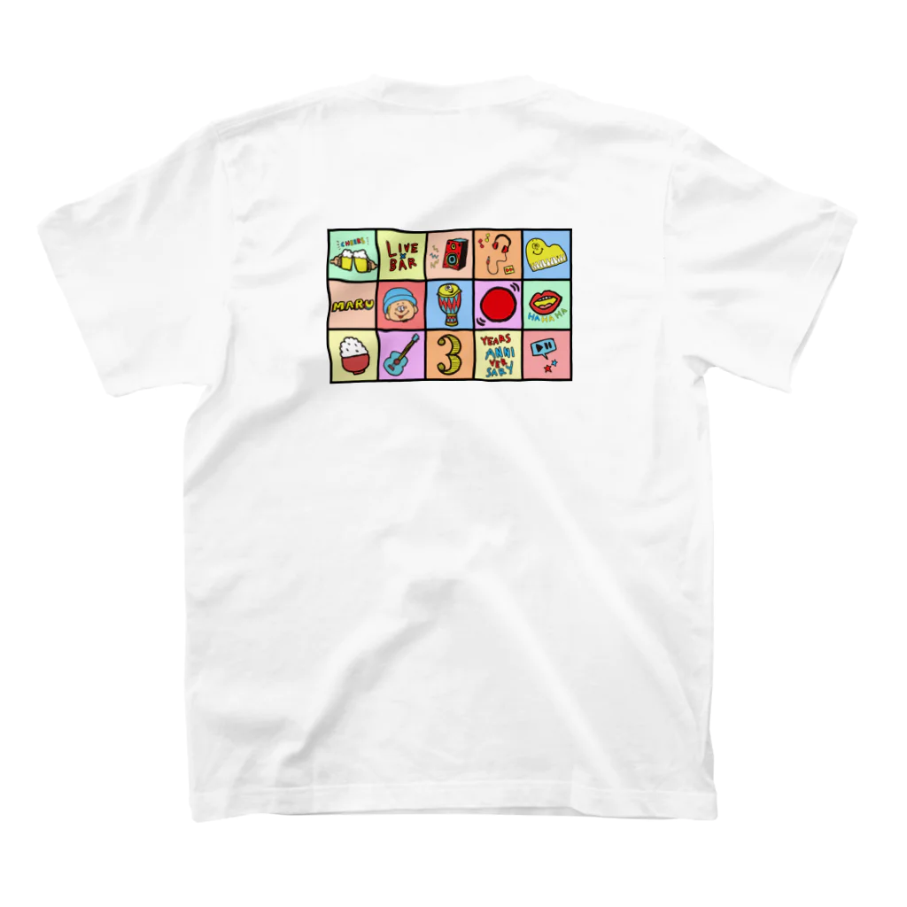 maruyaMAX(丸山真弘)のLIVE×BAR〇 3rd Anniversary Tシャツ デザイン① Regular Fit T-Shirtの裏面