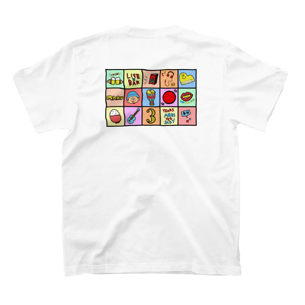 maruyaMAX(丸山真弘)のLIVE×BAR〇 3rd Anniversary Tシャツ デザイン⑥ Regular Fit T-Shirtの裏面