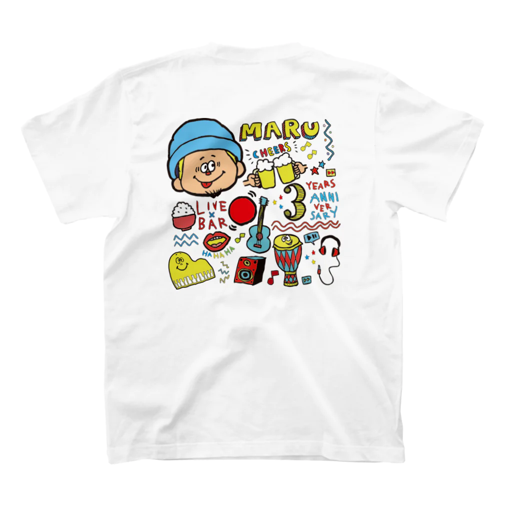 maruyaMAX(丸山真弘)のLIVE×BAR〇 3rd Anniversary Tシャツ デザイン⑦ Regular Fit T-Shirtの裏面