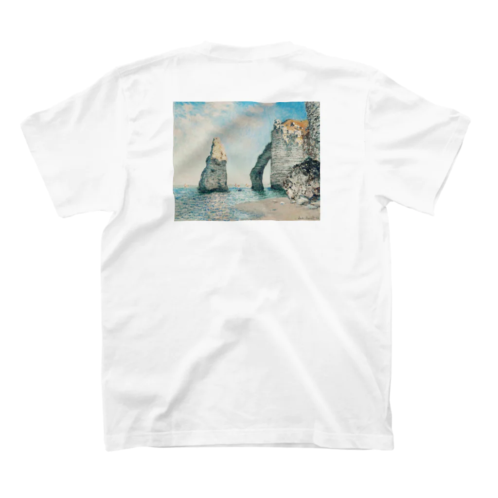 yosimusiの名画シリーズ　クロード・モネのエトルタの断崖　ビンテージ風アイテム Regular Fit T-Shirtの裏面