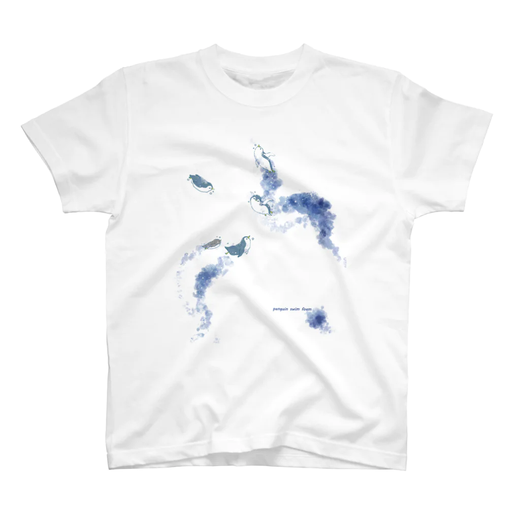 rina_suzuriのペンギン　blue water color Tシャツ Regular Fit T-Shirt