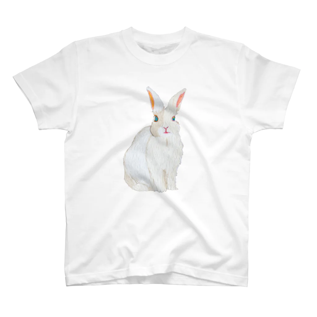 rabbit loverのフワフワうさぎ（白） Regular Fit T-Shirt
