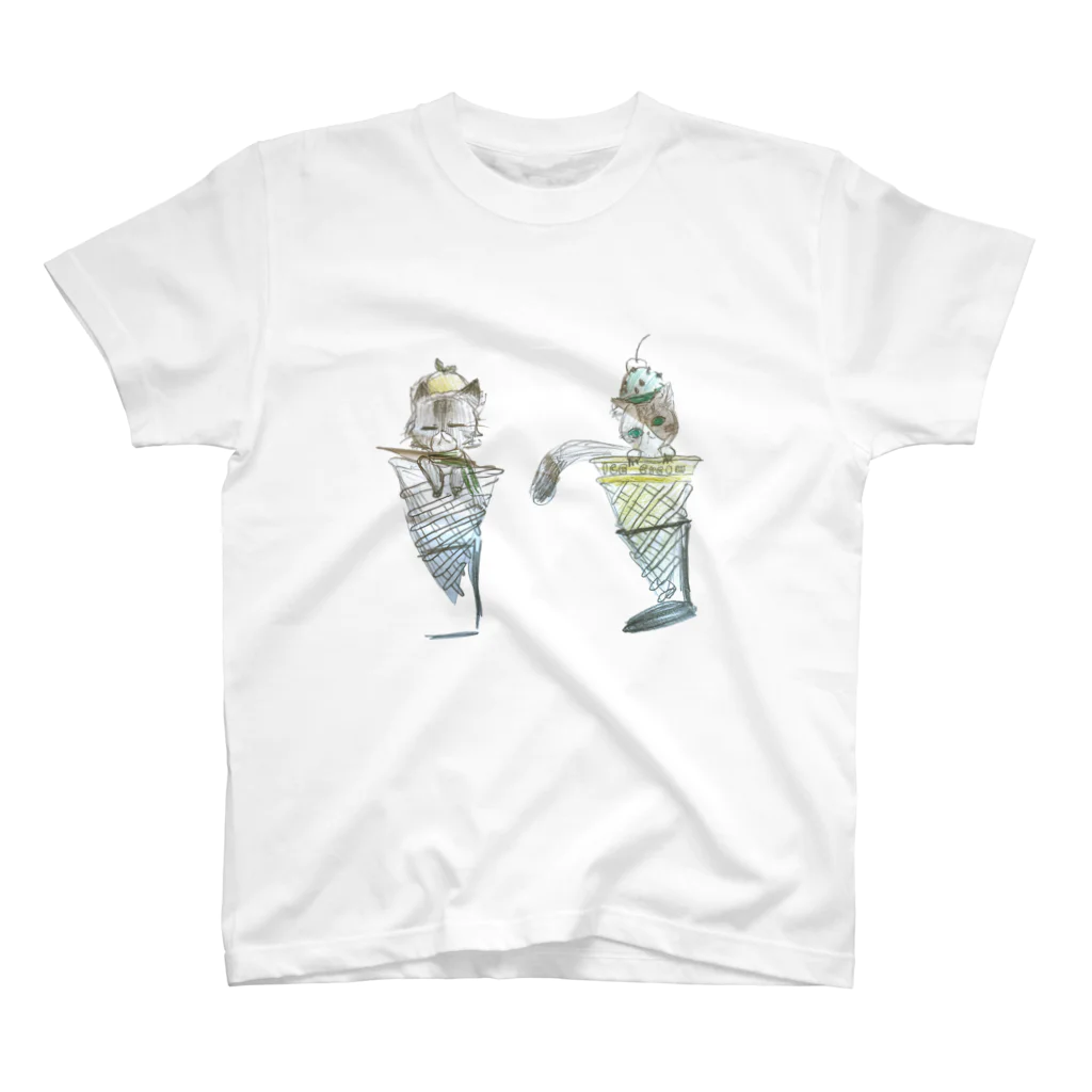 ポートレート100人斬りのアイスにゃん Regular Fit T-Shirt