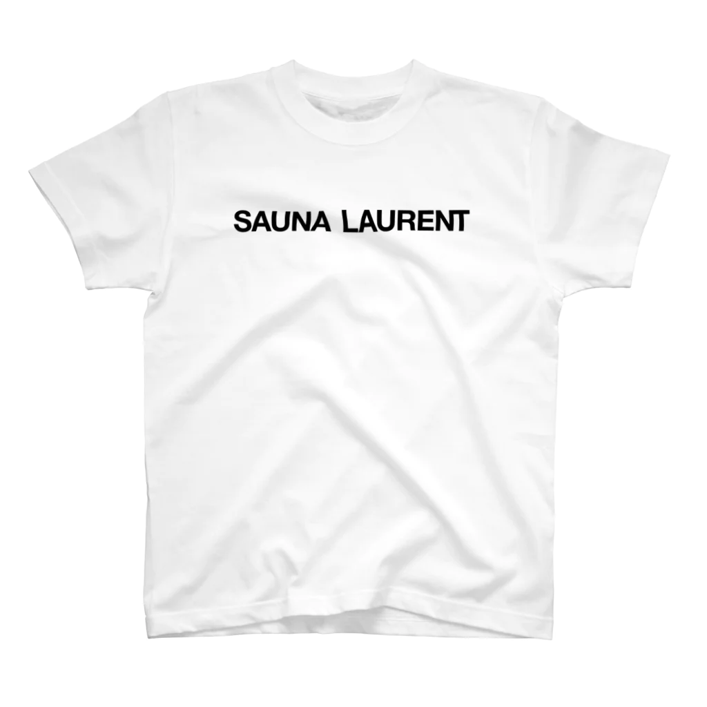 TOKYO LOGOSHOP 東京ロゴショップのSAUNA LAURENT-サウナローラン-黒ロゴ Regular Fit T-Shirt