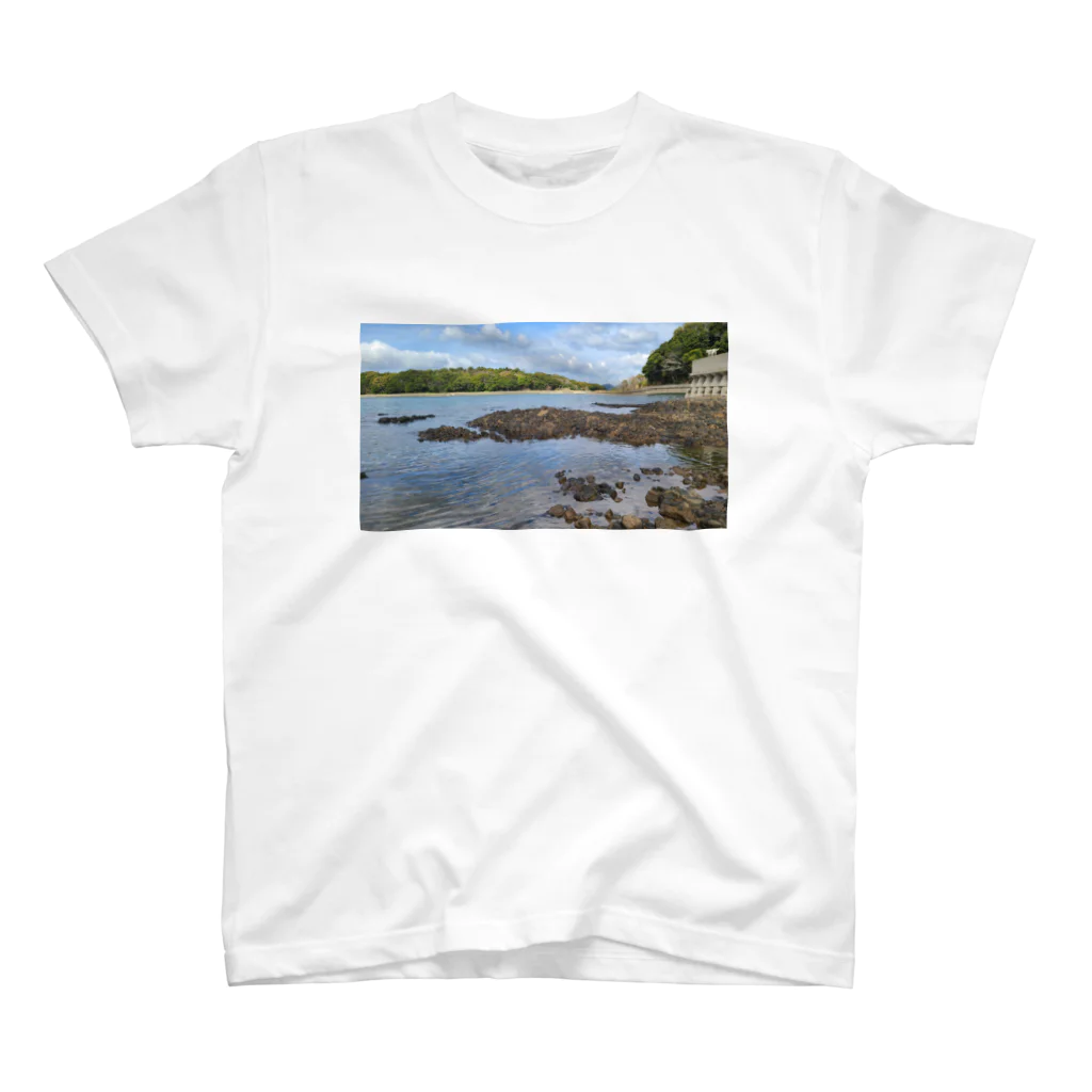 ラムはビーグル似の男子犬 ショップのポツンと一犬や　夏・海辺の写真 Regular Fit T-Shirt