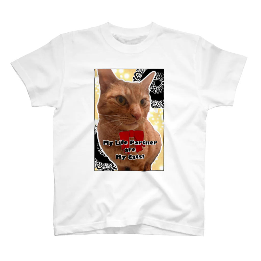 あしたのひまわりの茶トラの愛猫『虎乃助くん』 Regular Fit T-Shirt