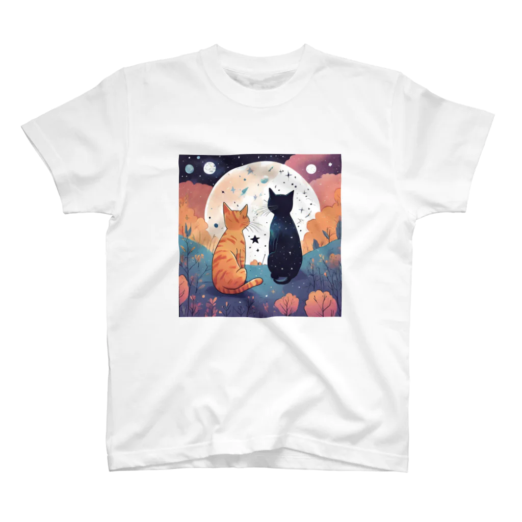にゃんこワールドのにゃんこのお月見 Regular Fit T-Shirt