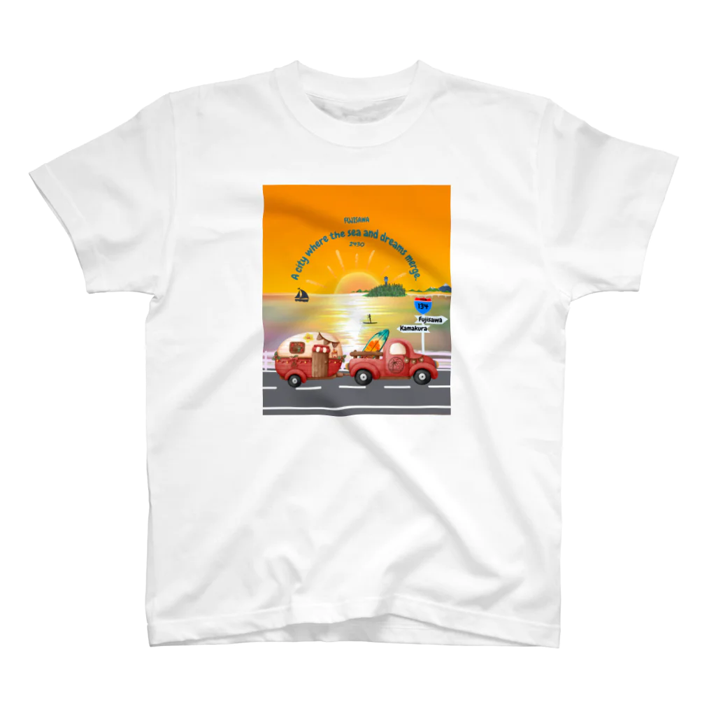 CyberArmadilloの湘南藤沢（2430）夕焼けコレクション Regular Fit T-Shirt