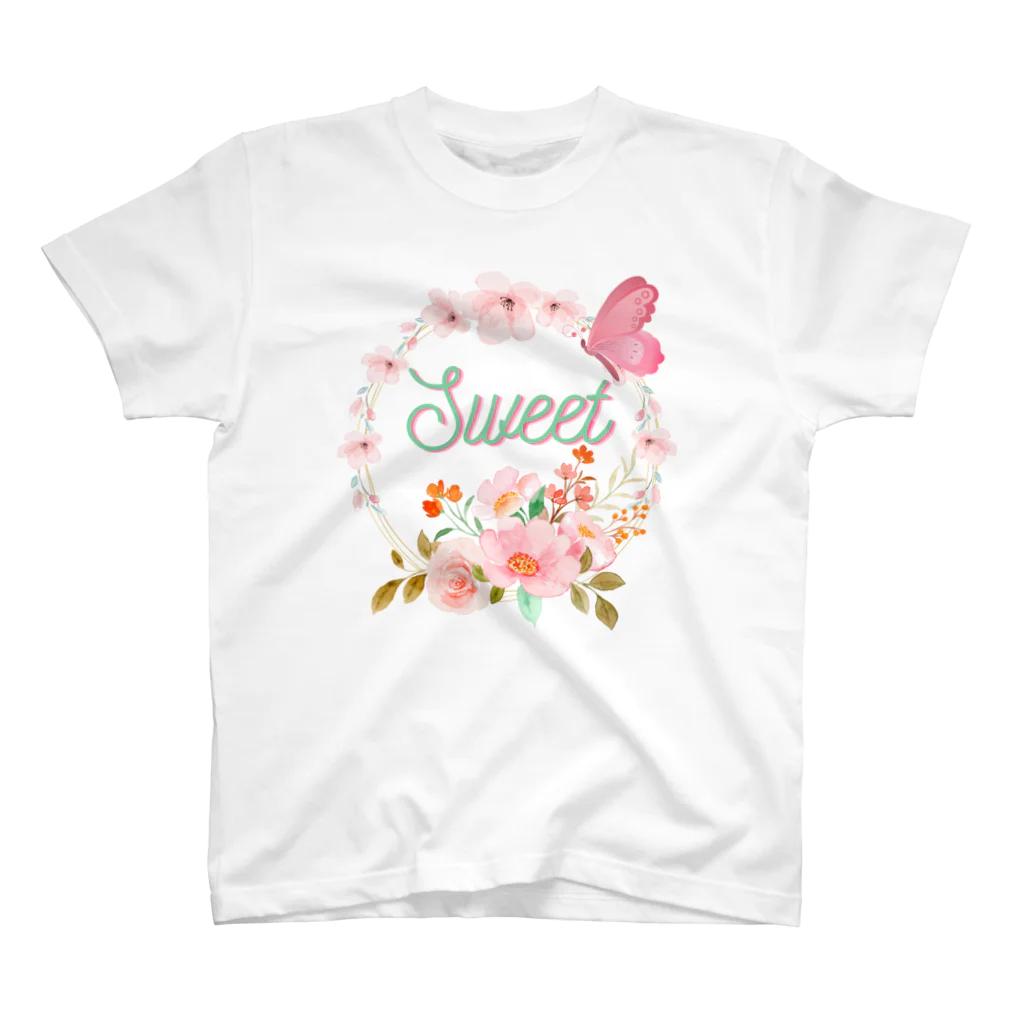 Japan  KAWAIIのフローラルリース Regular Fit T-Shirt