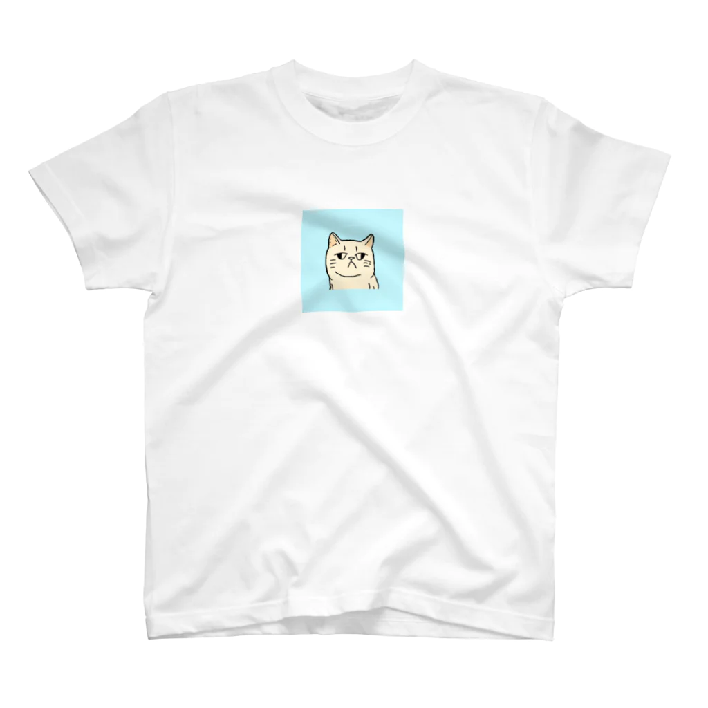 日常のふてくされたネコくん(水色) Regular Fit T-Shirt