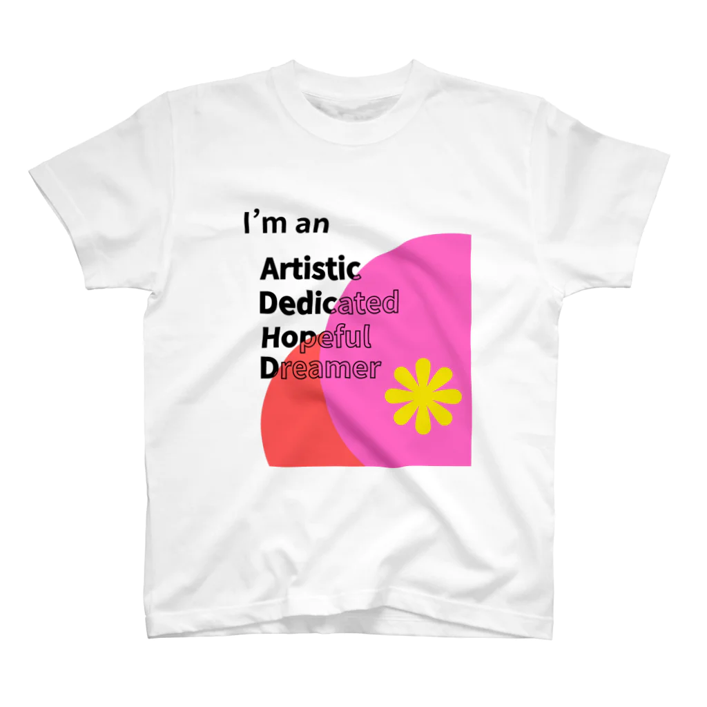 発達でこぼこショップのADHD「Artistic Dedicated Hopeful Dreamer」 - あなたの個性を大切にするアイテム Regular Fit T-Shirt
