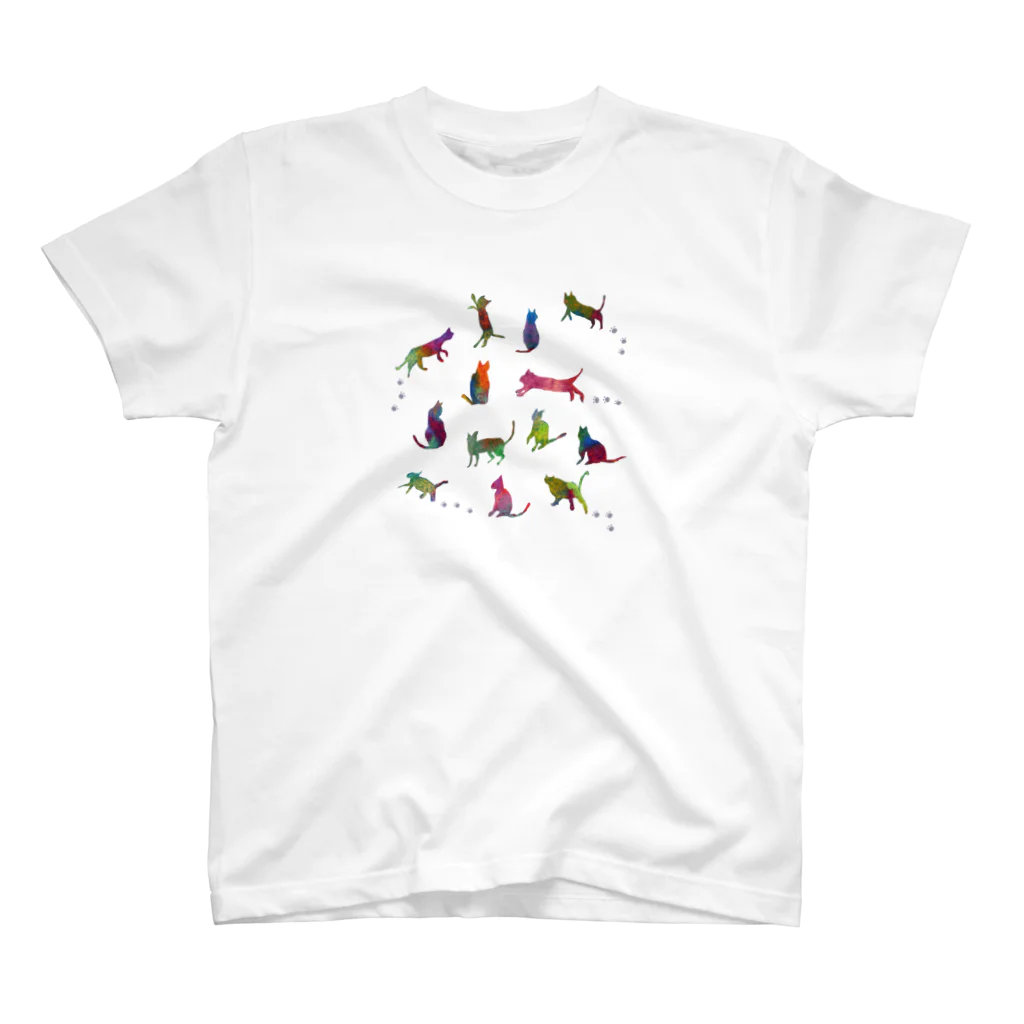 なおこストアの虹色ねこ＊リリー Regular Fit T-Shirt