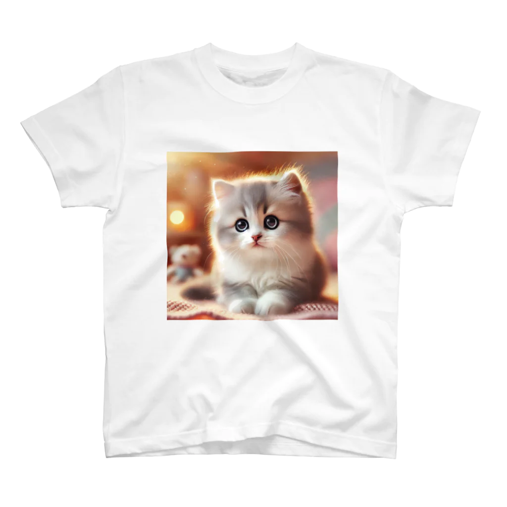 Kokko’s AI Artのふわふわ子猫のぬくもりTシャツ Regular Fit T-Shirt