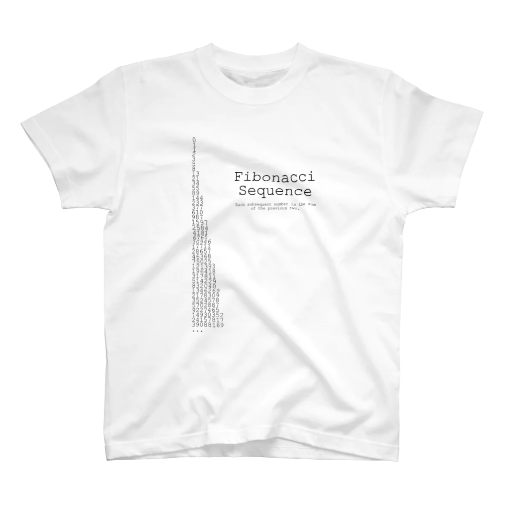 アタマスタイルのフィボナッチ数列：数学：数字：黄金比：デザインA Regular Fit T-Shirt