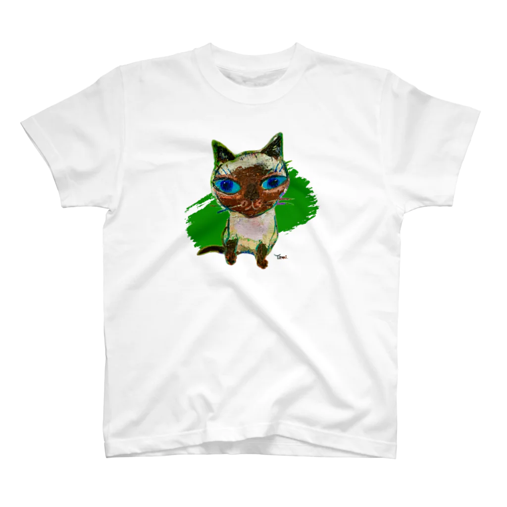 猫T専門店【青い猫ギャラリー】の青い瞳のシャム猫 Regular Fit T-Shirt