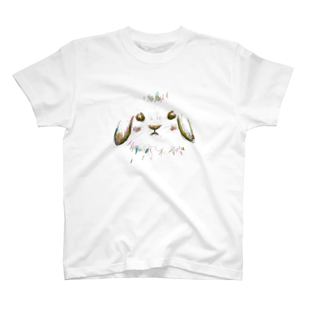 tomorebiのしずかな守り手｜垂れ耳うさぎ Regular Fit T-Shirt