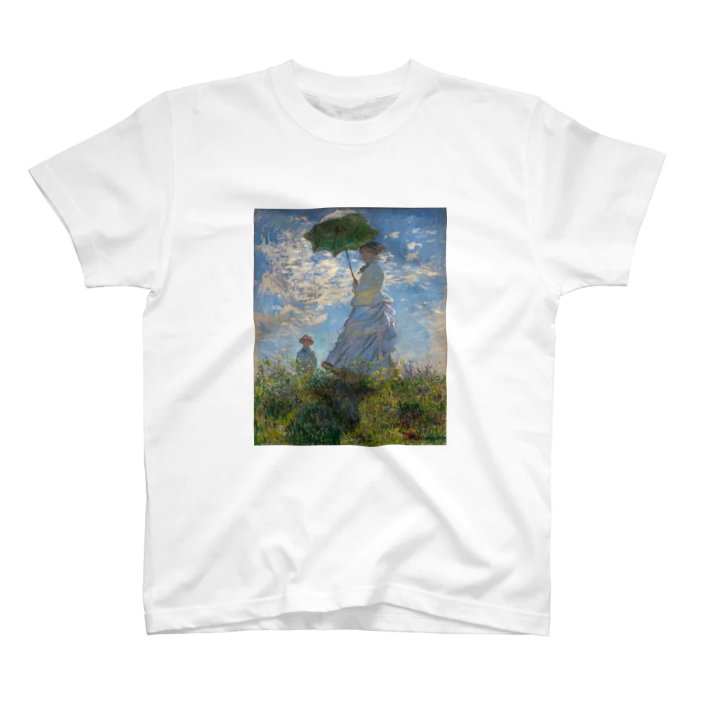 Art Baseのクロード・モネ / 1875 / The Promenade, Woman with a Parasol / Claude Monet Regular Fit T-Shirt