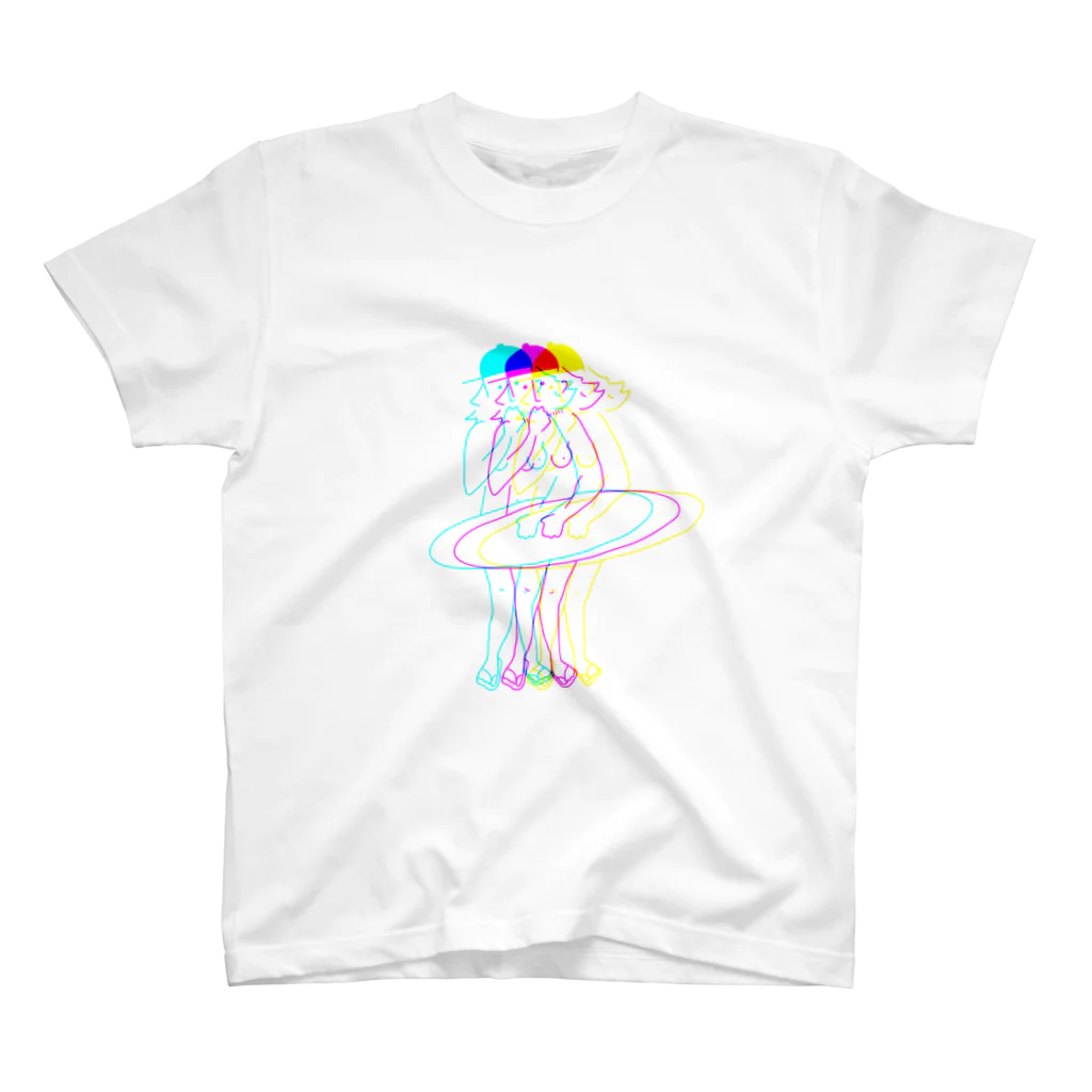 COLOR of the MANのTriple OYAJI -white- Regular Fit T-Shirt