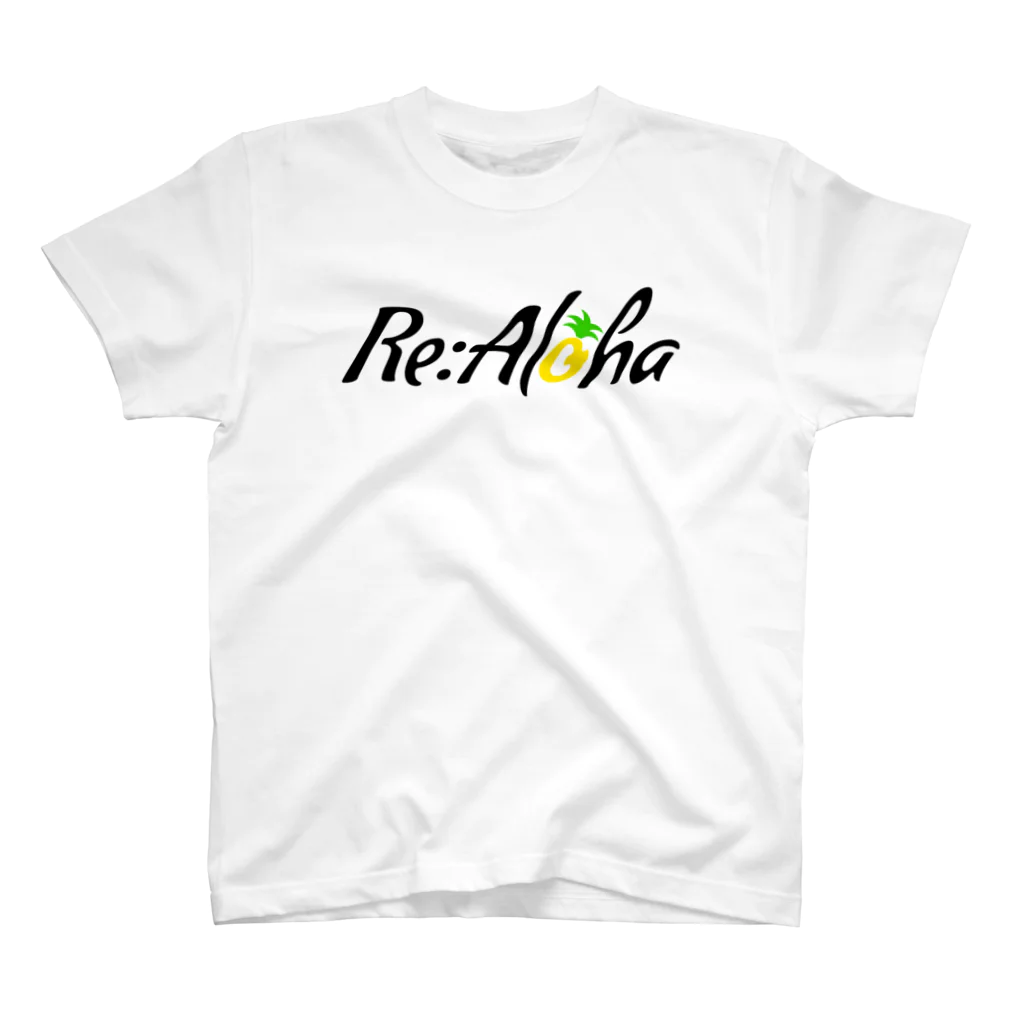 🌺Re:Aloha🌺のRe:Aloha(黒字ver) Regular Fit T-Shirt
