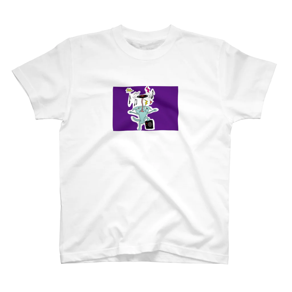 猫　ネコ　ねこの爆音ロック猫 Regular Fit T-Shirt