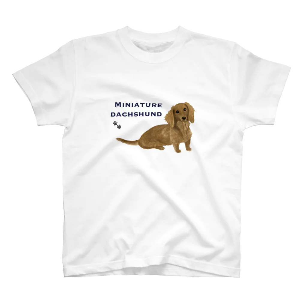 【AELFRIC EDEN】ダックスフンド☆マスコット立体パッチTシャツ Tシャツ（ダックスフント・ホワイト）
