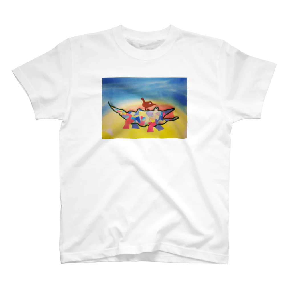 【全盲の絵描き】オバケのタムタムの【全盲の画家】ことりとワニ Regular Fit T-Shirt