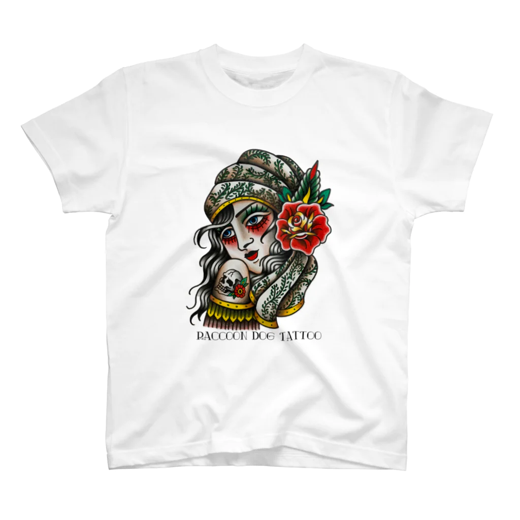 RaccoonDogTattooのロゴ入りエキゾチックがーる Regular Fit T-Shirt