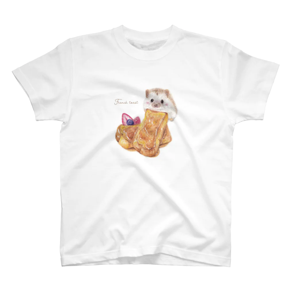 aiart aimiのハリちゃんとフレンチトースト(文字入り) Regular Fit T-Shirt