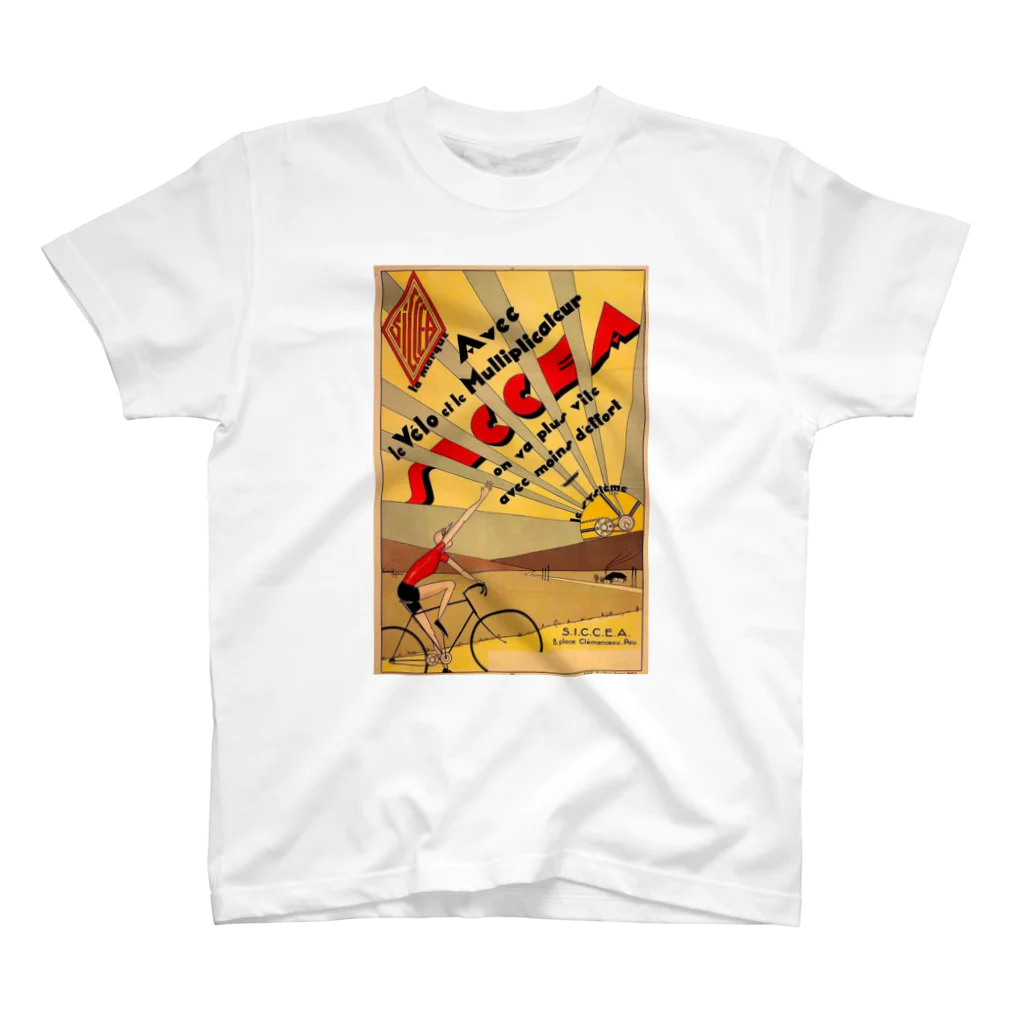 YS VINTAGE WORKSのフランス・ポー アールデコ　レトロ自転車 Regular Fit T-Shirt