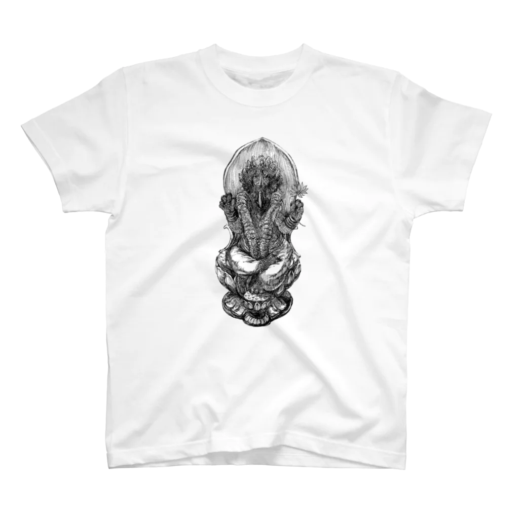 segasworksのレガリケラトプス…神様（白黒） Regular Fit T-Shirt