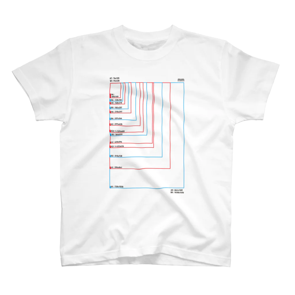 用紙サイズがわかるTシャツ / MYS.Factory ( youichirou )の